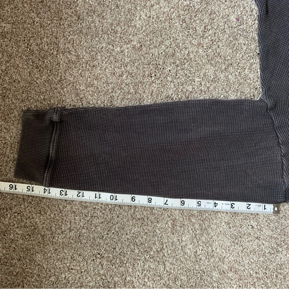 Madewell Women’s Waffle Knit Thermal Boxy Sweatshirt Tee Black Coal Small - Picture 5 of 10